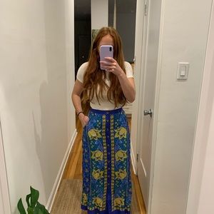 Anthropologie button up floral skirt